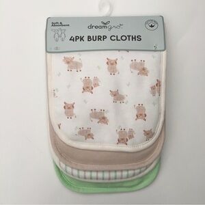 NEW Baby Burp Cloths 4pc Set Cow Print and More | DreamGro